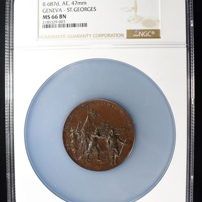1895 SWISS SHOOTING FEST GENEVA NGC MS-66 BN