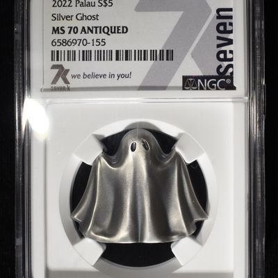 2022 PALAU SILVER GHOST NGC MS-70 ANTIQUED