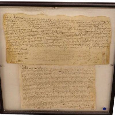 Sale Photo Thumbnail #199: 1794-1805 NJ Vellum Deeds Burlington County Frame