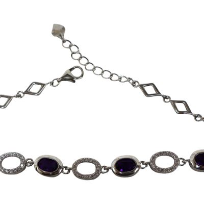 Sale Photo Thumbnail #302: 3.62ct amethyst white sapphire SS bracelet
