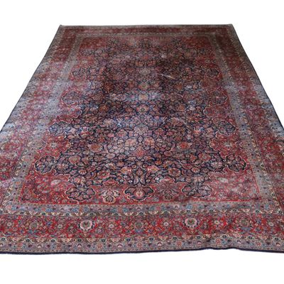 Sale Photo Thumbnail #118: Antique hand stitched room size rug 158" x 120"