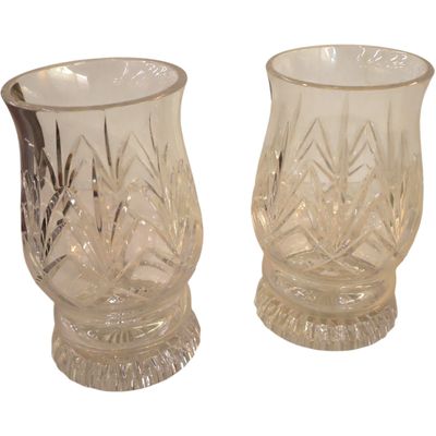 Sale Photo Thumbnail #255: Pair Waterford lead crystal hurricane candle stands