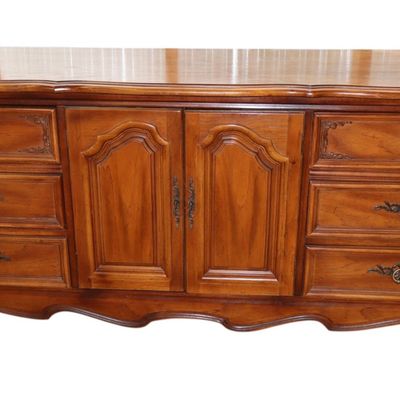 Sale Photo Thumbnail #100: VTG FR 6-Dr 2-Door Fitted Pecan Walnut Low Chest