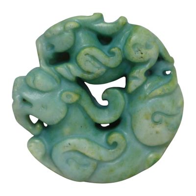 Sale Photo Thumbnail #295: Jade carved dragon lapidary specimen 2"