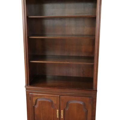 Sale Photo Thumbnail #94: Cherry Open Front Bookcase W/ 2-Door Base Orig Fin