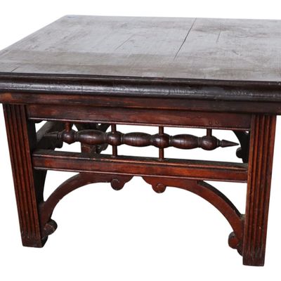 Sale Photo Thumbnail #86: Vintage Asian hardwood solid mahogany carved square stand, original finish
