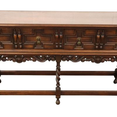 Sale Photo Thumbnail #43: Kittinger Semi Antq Barley Twist Crvd Walnut Console