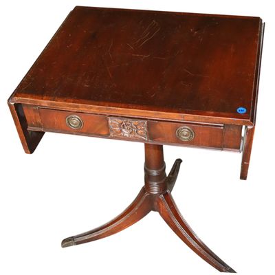Sale Photo Thumbnail #165: VTG Duncan Phyfe Mah Drop Leaf Table Banded