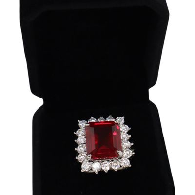 Sale Photo Thumbnail #316: 6.0ct ruby .80ct diamond ring in 14k white gold