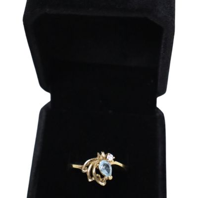 Sale Photo Thumbnail #320: Topaz or aquamarine ring gold over 925