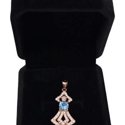Sale Photo Thumbnail #307: .60ct Swiss topaz pendant 14k rose gold over SS