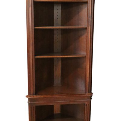 Sale Photo Thumbnail #95: Cherry Corner Open Front Adj Shelf Bookcase Orig Fin