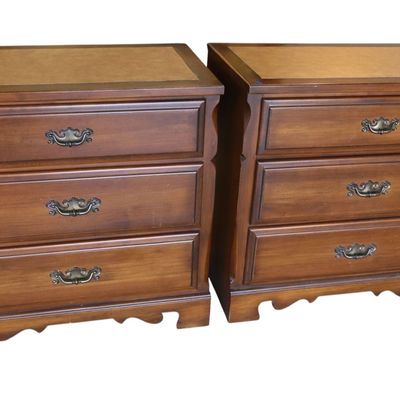 Sale Photo Thumbnail #64: Pr VTG Taylor Jamestown LT Walnut Chests Orig Fin