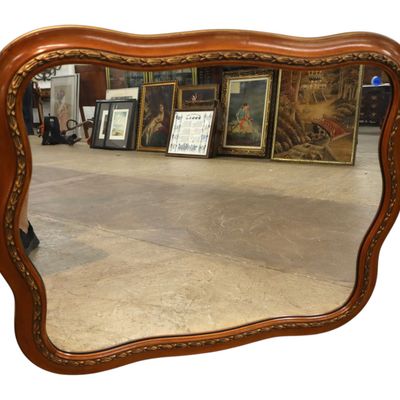 Sale Photo Thumbnail #174: VTG FR Carved Wood Framed Wall Mirror Decorator