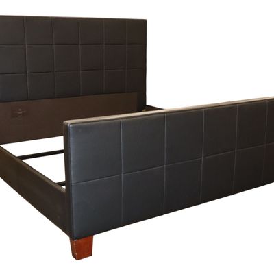 Sale Photo Thumbnail #103: American Leather Black King Bed w/Mattress Supports