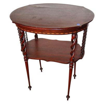 Sale Photo Thumbnail #83: Petite antique mahogany barley twist stand