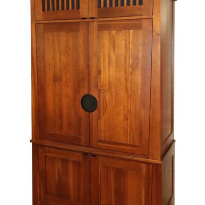 Sale Photo Thumbnail #56: Ethan Allen Cherry Arts & Crafts 4-Dr 2pc Bar Cabinet