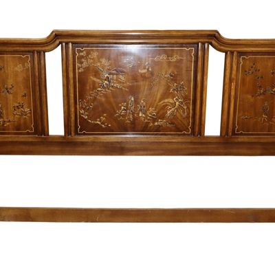 Sale Photo Thumbnail #41: VTG Drexel Hrtg Dynasty Walnut Headboard Orig Fin
