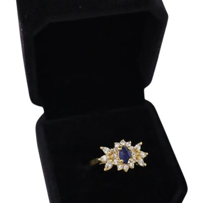 Sale Photo Thumbnail #317: Sapphire gold over silver ring marked 925 size 8.75