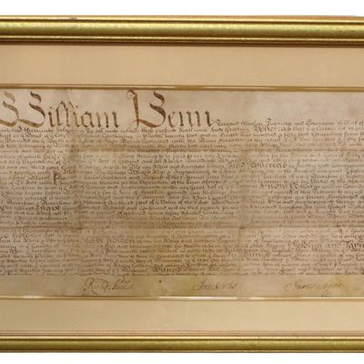 Sale Photo Thumbnail #201: 1701 William Penn Philadelphia Vellum Land Patent
