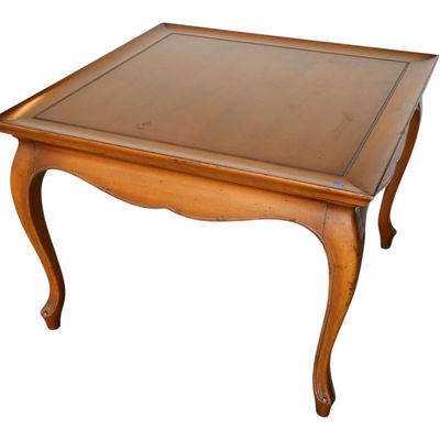 Sale Photo Thumbnail #67: VTG 1960s Square Orig Walnut Finish Lamp Table