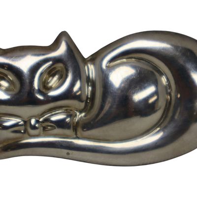 Sale Photo Thumbnail #297: Sterling silver cat pin 2.5 x 1.25 .64ozt