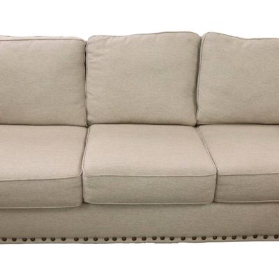 Sale Photo Thumbnail #122: Like NEW 3-Cushion Tweed Decor Sofa w/Tack Trim