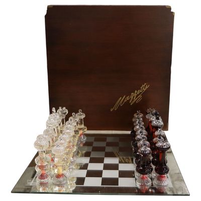 Sale Photo Thumbnail #247: Beautiful Mazzetti venetian glass chess set w/custom case