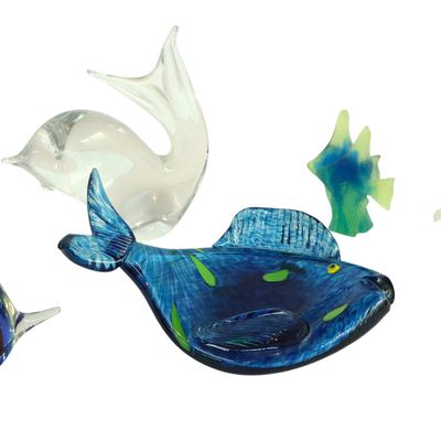 Sale Photo Thumbnail #290: Vintage 5 art glass hand blown fish