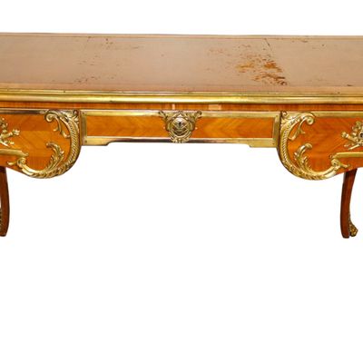 Sale Photo Thumbnail #22: Antique French Louis XV Mahogany Bureau Plat Desk