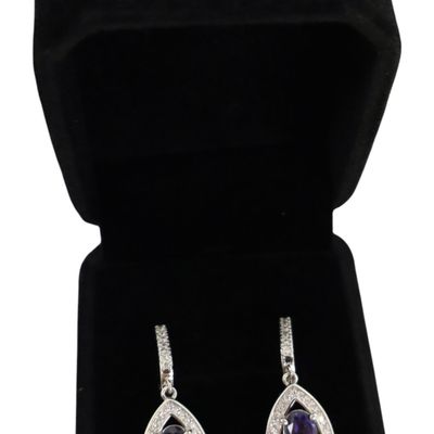 Sale Photo Thumbnail #305: 1.80ct iolite white sapphire SS earrings