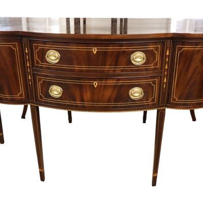 Sale Photo Thumbnail #7: Stickley Burl Mah Bellflower Inlaid Sideboard