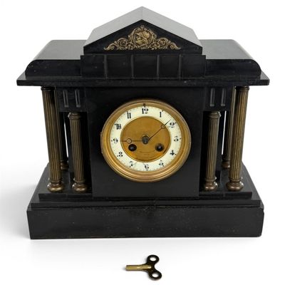 Sale Photo Thumbnail #145: French Black Slate Architectural Clock
