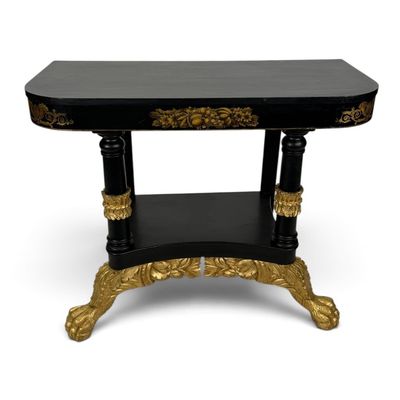 Sale Photo Thumbnail #23: American Classical Gilt-Stenciled Pier Table