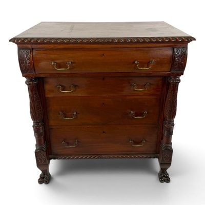 Sale Photo Thumbnail #255: American Late Classical Carved Mahogany Chest of Drawers