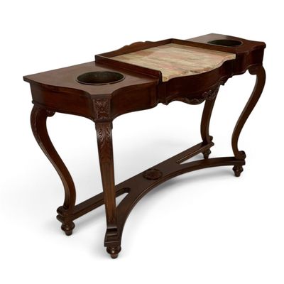 Sale Photo Thumbnail #235: American Art Nouveau Mahogany Double Jardiniere Table