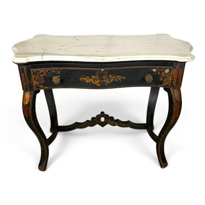 Sale Photo Thumbnail #169: Victorian Ebonized Shell Inlaid Dressing Table