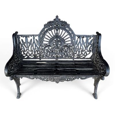 Sale Photo Thumbnail #265: Ornate Black Cast Iron Garden Bench