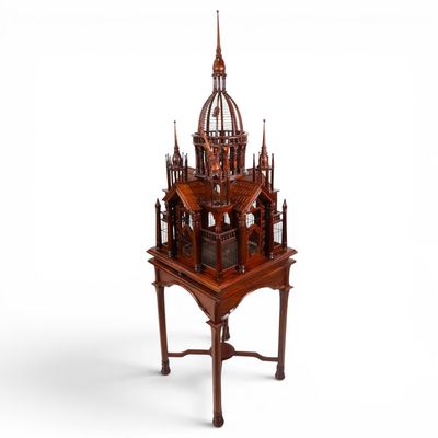 Sale Photo Thumbnail #2: Mahogany Basilica Birdcage on Stand