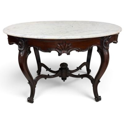 Sale Photo Thumbnail #65: Rococo Revival Rosewood Marble-Top Table