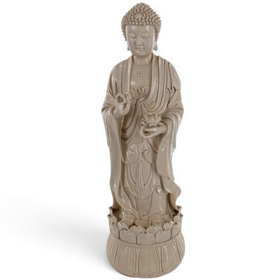 Sale Photo Thumbnail #126: Large Dehua Blanc-de-Chine Standing Buddha