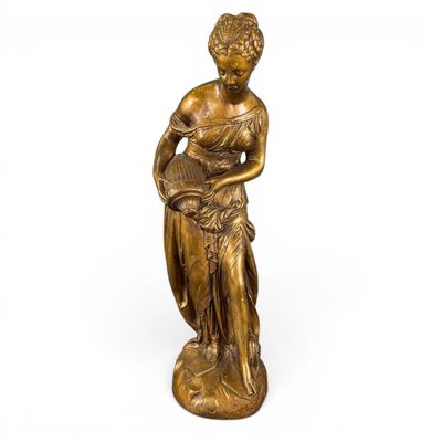 Sale Photo Thumbnail #301: Gilt Allegory of Water Figural Sculpture