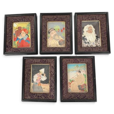Sale Photo Thumbnail #149: Five Signed Paul Jacoulet Surimono Prints