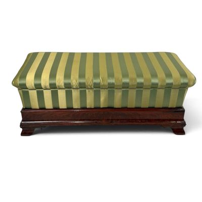 Sale Photo Thumbnail #9: American Classical Mahogany Upholstered Bench