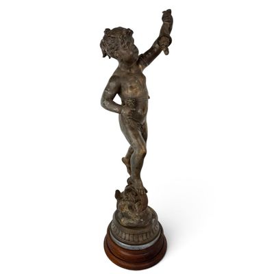 Sale Photo Thumbnail #278: Bronze Boy on Wooden Wheel