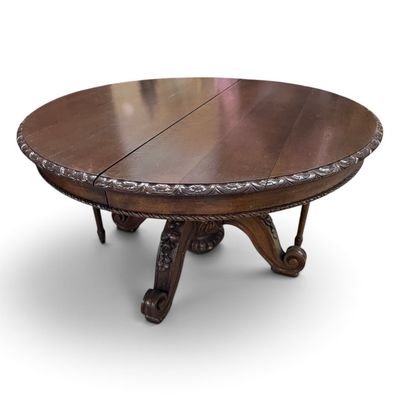 Sale Photo Thumbnail #172: French Carved Oak Extension Dining Table