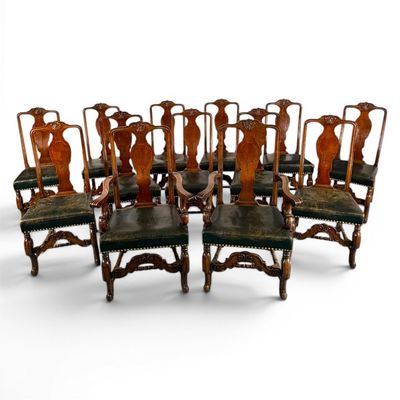 Sale Photo Thumbnail #112: Set 13 Dutch Baroque Revival Chairs
