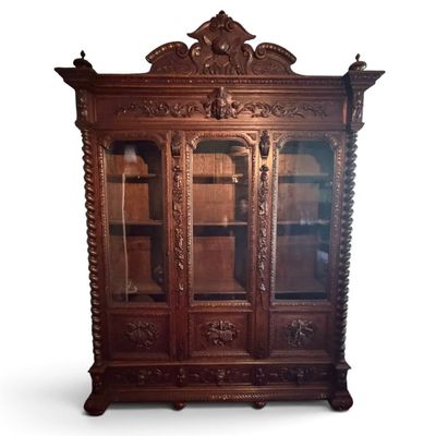Sale Photo Thumbnail #73: French Renaissance Revival Walnut Bookcase