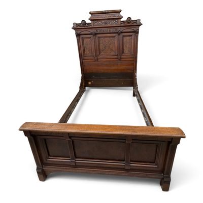 Sale Photo Thumbnail #275: Eastlake Walnut and Burl Walnut Bed