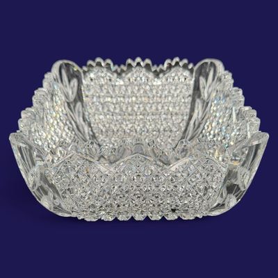 Sale Photo Thumbnail #198: American Brilliant Cut Glass Square Bowl